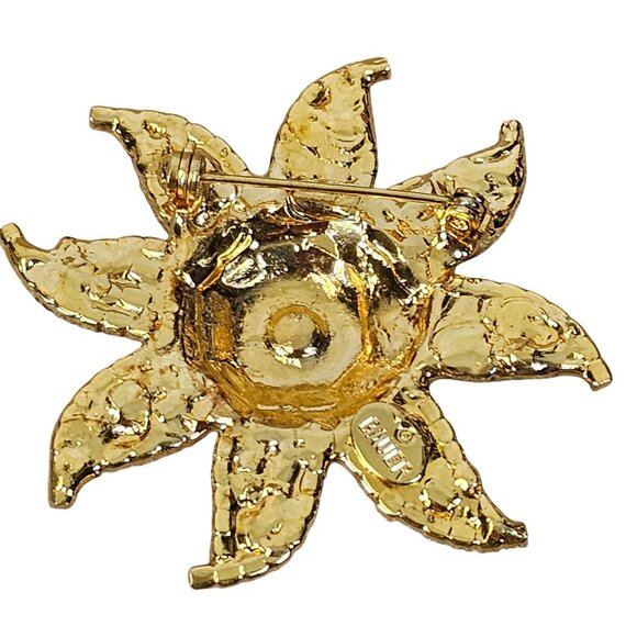 Dorothy Bauer Brooch 8Point Star Gold Tone Rhinestone Beachy Boho Chic Elegance - Picture 2 of 16